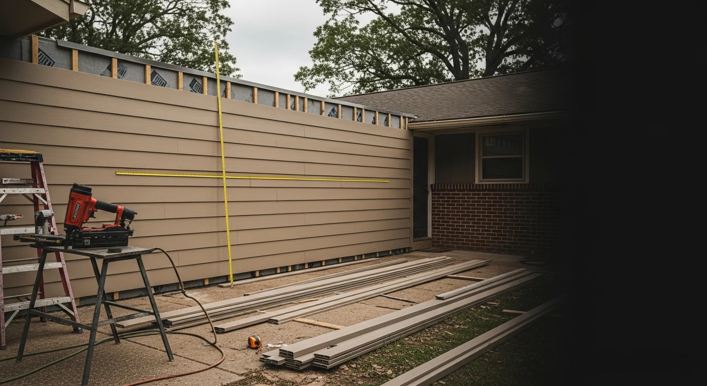 New vinyl siding installed on exterior of residential home