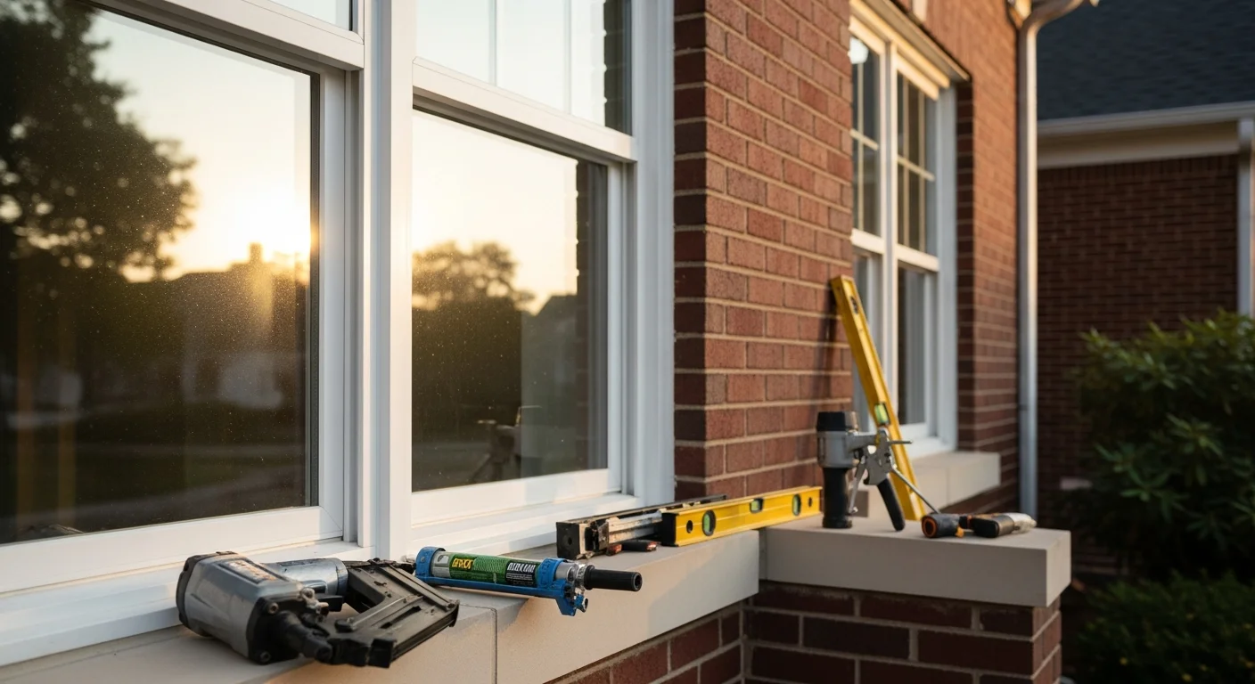 New replacement windows installed in residential home exterior