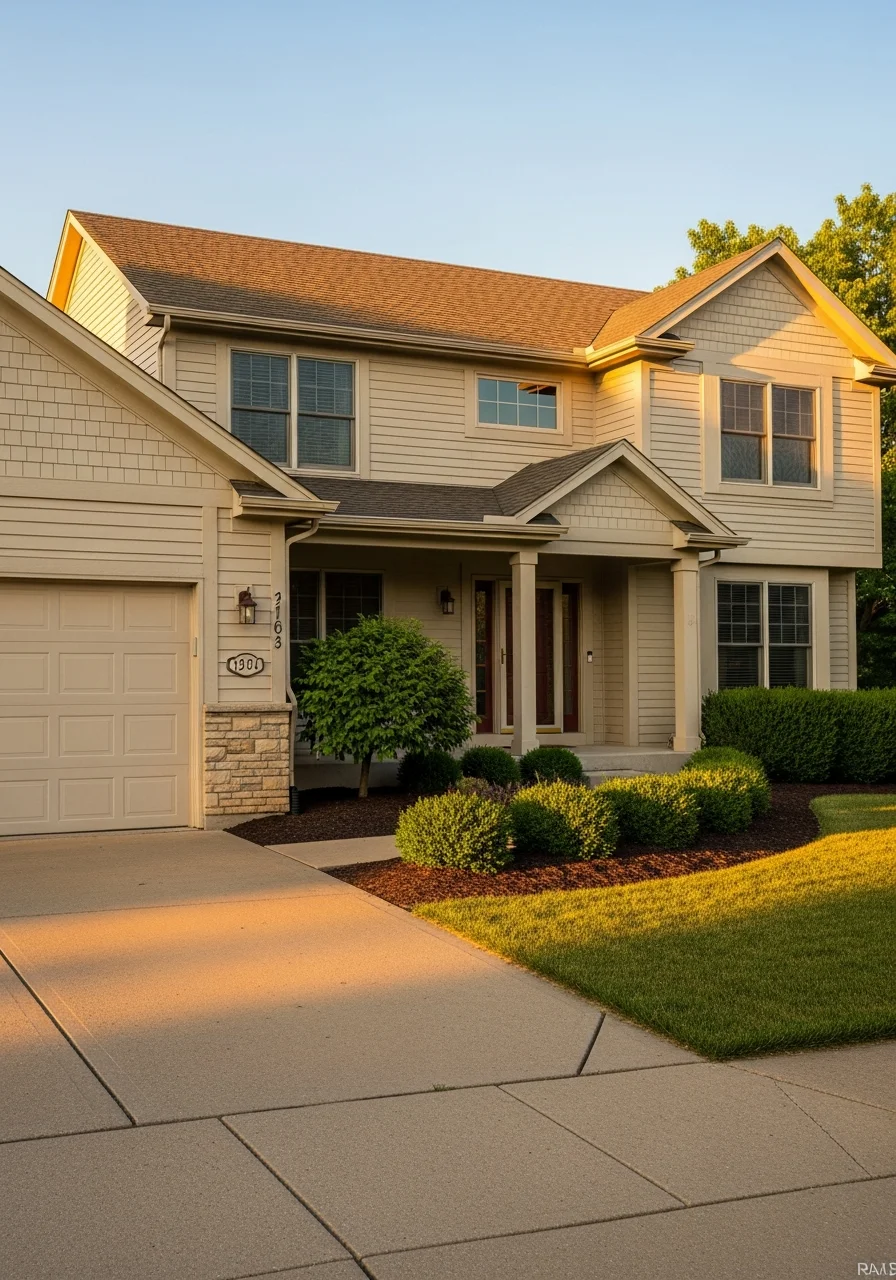 Portrait-style image of a Shawnee home's front entrance showing residential architecture and curb appeal.